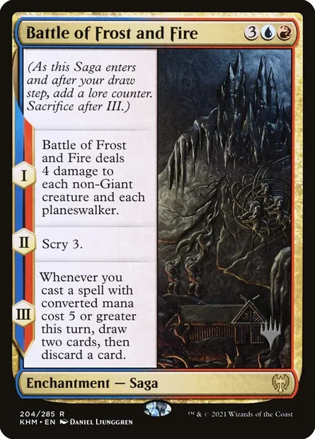 Bataille de glace et de feu, carte Magic PKHM 204p — extension Kaldheim Promos
