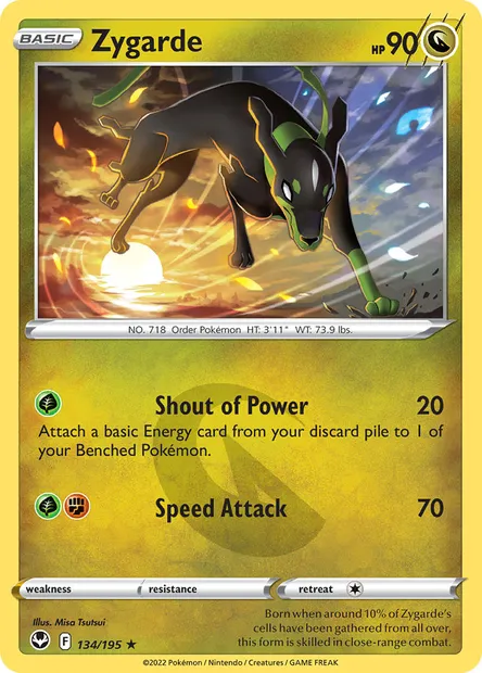 Zygarde, Pokémon card SIT 134 — Silver Tempest set