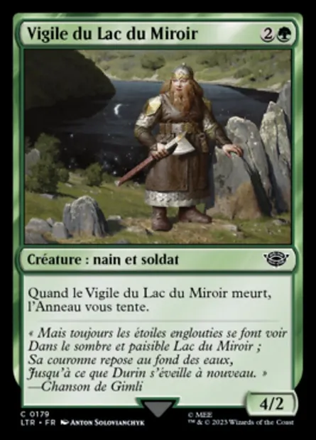 Vigile du Lac du Miroir, carte Magic LTR 179 — extension Le Seigneur des Anneaux : chroniques de la Terre du Milieu
