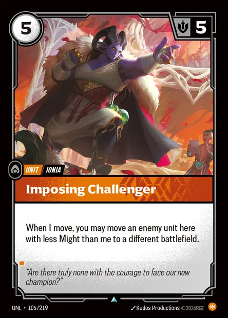 Imposing Challenger, carte Riftbound UNL 105 — extension Unleashed