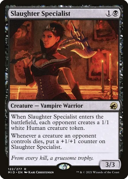 Slaughter Specialist, Magic card MID 122 — Innistrad: Midnight Hunt set