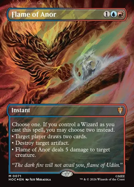 Flamme d'Anor, carte Magic HOC 71 — extension The Hobbit Eternal