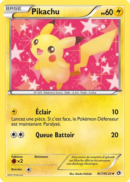 Pikachu, carte Pokémon LTR RC7 — extension Legendary Treasures