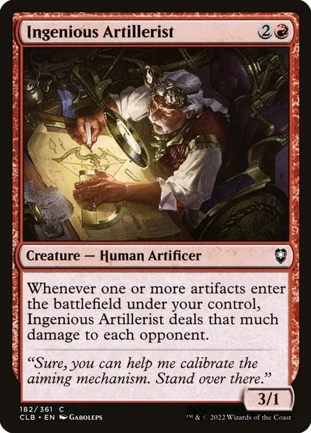 Ingenious Artillerist, Magic card CLB 182 — Commander Legends: Battle for Baldur's Gate set