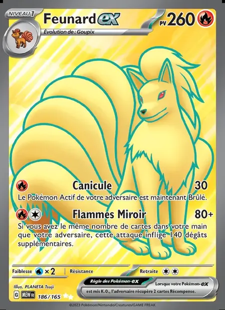 Feunard-ex, carte Pokémon MEW 186 — extension 151