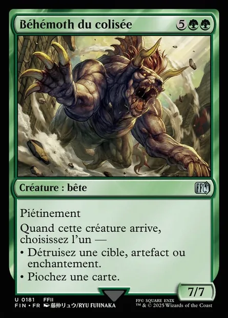 Béhémoth du colisée, carte Magic FIN 181 — extension Final Fantasy