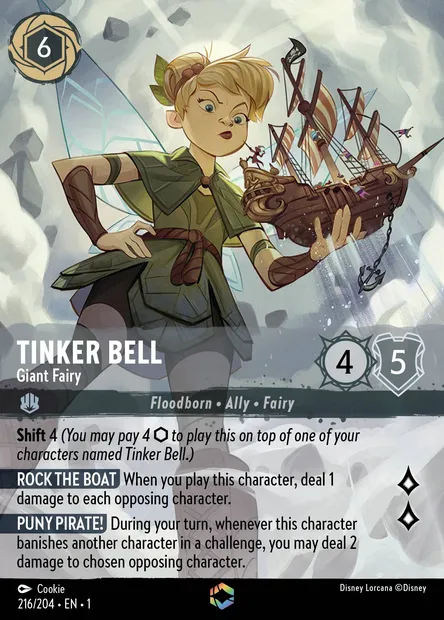 Tinker Bell - Giant Fairy, Disney Lorcana card CH1-216 — The First Chapter set