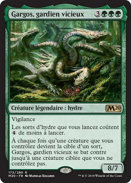 Gargos, gardien vicieux, carte Magic M20 172 — extension Core Set 2020