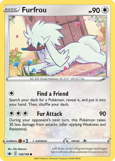 Furfrou, Pokémon card CRE 126 — Chilling Reign set