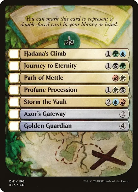 Rivals of Ixalan Checklist, carte Magic TRIX CH1 — extension Rivals of Ixalan Tokens