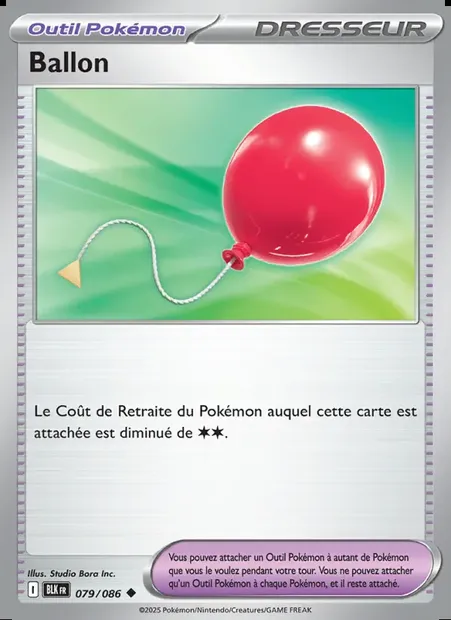 Ballon, carte Pokémon BLK 079 — extension Foudre Noire
