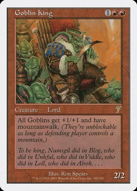 Roi des gobelins, carte Magic 7ED 190 — extension Septième Edition
