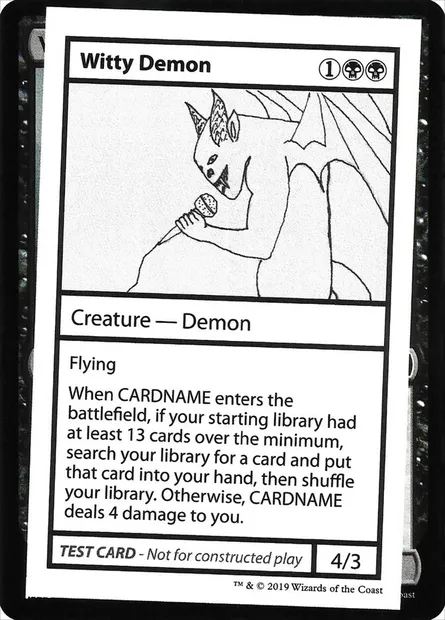 Witty Demon, Magic card CMB2 50 — Mystery Booster Playtest Cards 2021 set