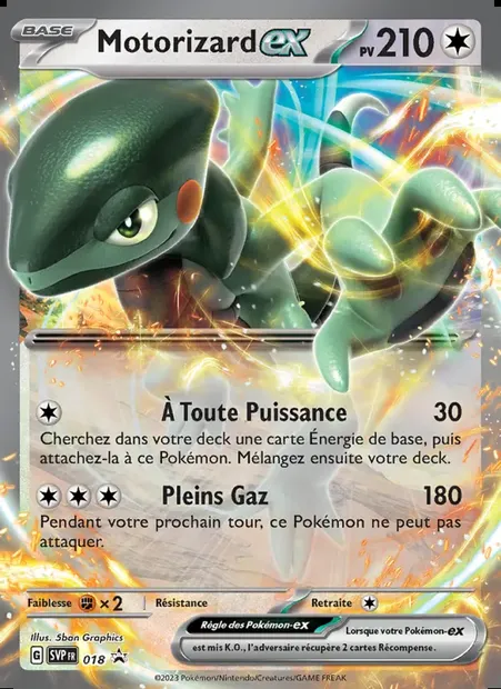 Motorizard-ex, carte Pokémon PR-SV 018 — extension SVP Black Star Promos