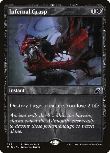 Infernal Grasp, Magic card MID 389 — Innistrad: Midnight Hunt set