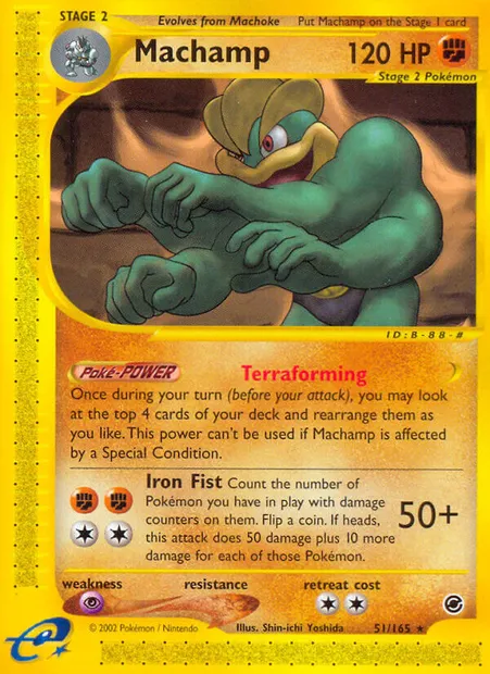 Machamp, Pokémon card EX 51 — Expedition Base Set set