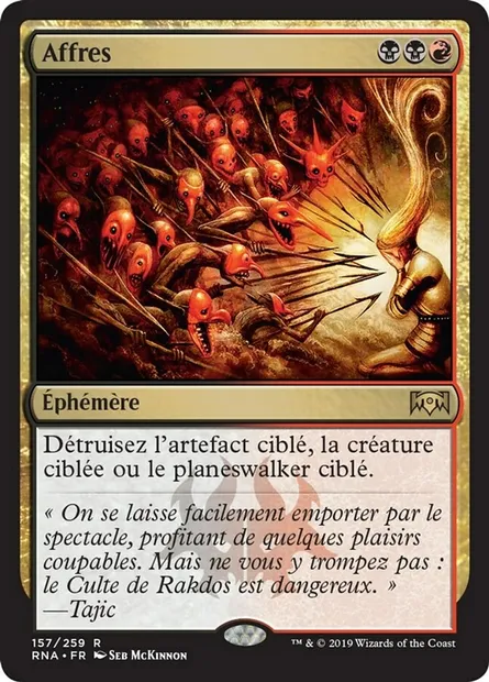 Affres, carte Magic RNA 157 — extension L'allégeance de Ravnica