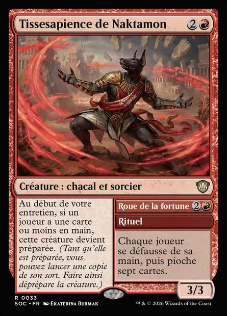 Tissesapience de Naktamon // Wheel of Fortune, carte Magic SOC 33 — extension Secrets of Strixhaven Commander