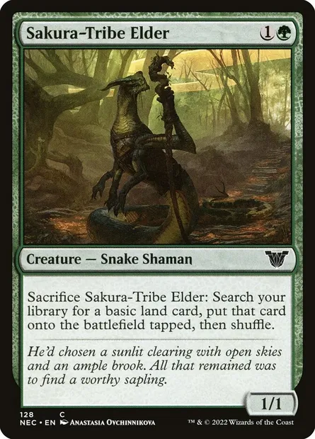 Sakura-Tribe Elder, Magic card NEC 128 — Neon Dynasty Commander set