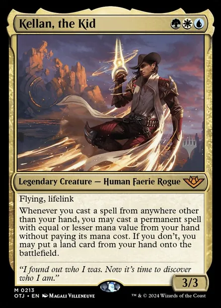 Kellan, the Kid, Magic card POTJ 213p — Outlaws of Thunder Junction Promos set