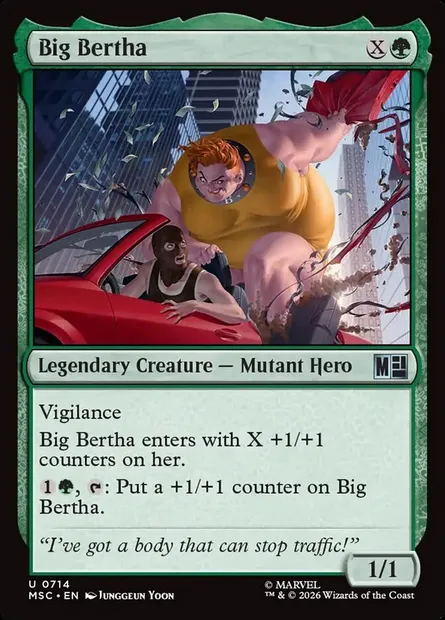 Big Bertha, Magic card MSC 714 — Marvel Super Heroes Commander set