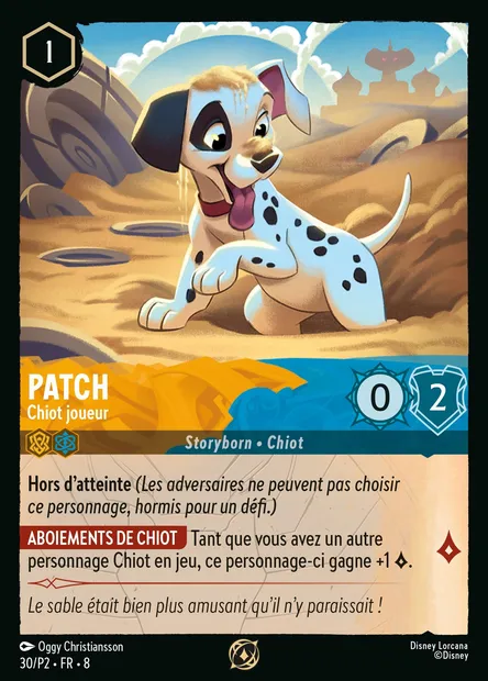 Patch - Chiot joueur, carte Disney Lorcana P2-030 — extension P2