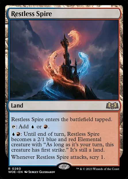 Restless Spire, Magic card WOE 260 — Wilds of Eldraine set