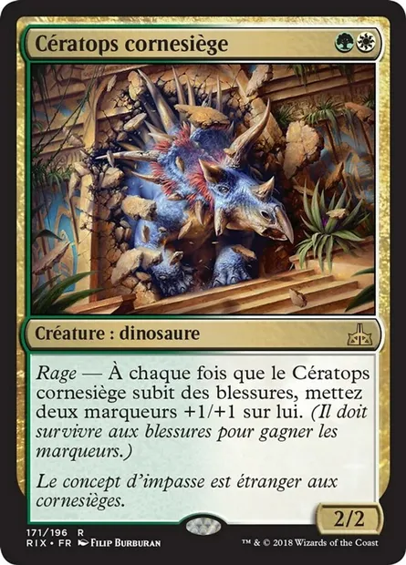 Cératops cornesiège, carte Magic RIX 171 — extension Les combattants d'Ixalan