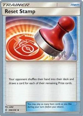 Tampon de Réinitialisation, carte Pokémon WCD19 206-2 — extension World Championship Decks 2019