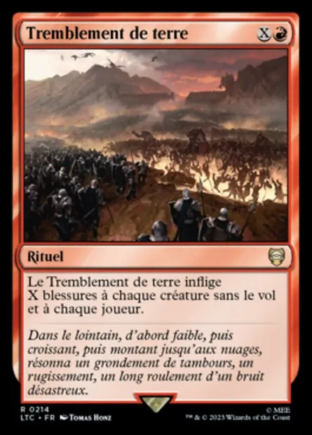 Tremblement de terre, carte Magic LTC 214 — extension Tales of Middle-earth Commander