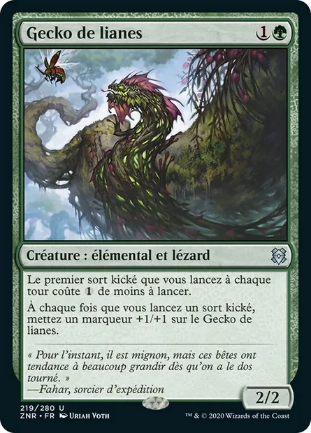 Gecko de lianes, carte Magic ZNR 219 — extension Renaissance de Zendikar