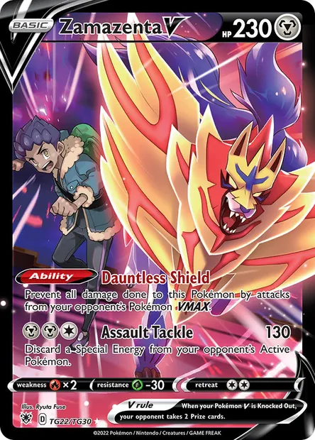 Zamazenta V, Pokémon card ASR TG22 — Astral Radiance set