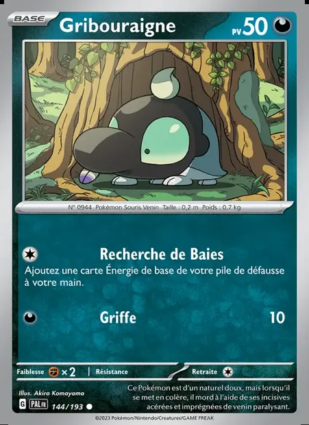 Gribouraigne, carte Pokémon PAL 144 — extension Évolutions à Paldea