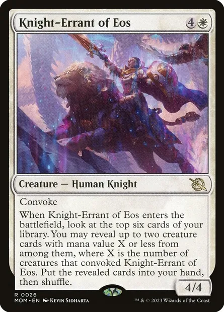 Knight-Errant of Eos, Magic card MOM 26 — March of the Machine set