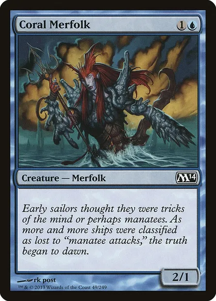 Coral Merfolk, Magic card M14 49 — Magic 2014 set