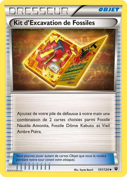 Kit d'Excavation de Fossiles, carte Pokémon FCO 101 — extension Impact des Destins
