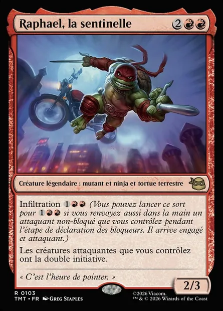 Raphael, la sentinelle, carte Magic TMT 103 — extension Teenage Mutant Ninja Turtles