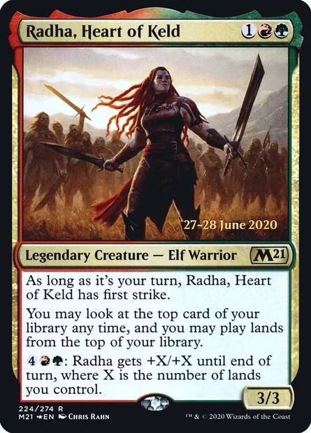 Radha, Heart of Keld, Magic card PM21 224s — Core Set 2021 Promos set