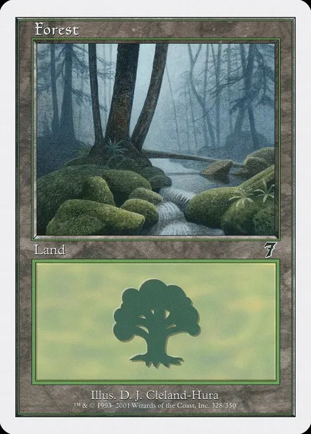 Forêt, carte Magic 7ED 328 — extension Septième Edition