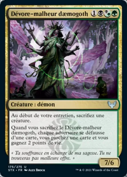 Dévore-malheur daemogoth, carte Magic STX 175 — extension Strixhaven: l'Académie des Mages