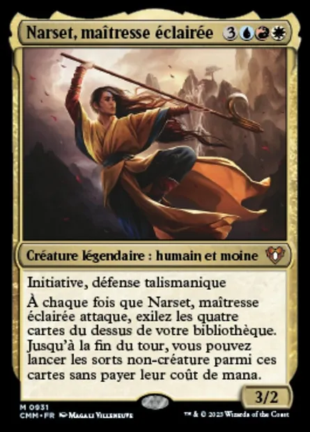 Narset, maîtresse éclairée, carte Magic CMM 931 — extension Commander Masters