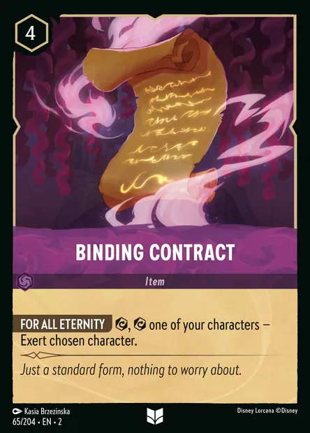 Binding Contract, Disney Lorcana card CH2-065 — Rise of the Floodborn set