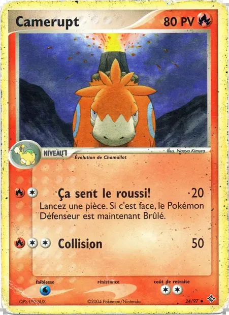 Camérupt, carte Pokémon DR 24 — extension EX Dragon