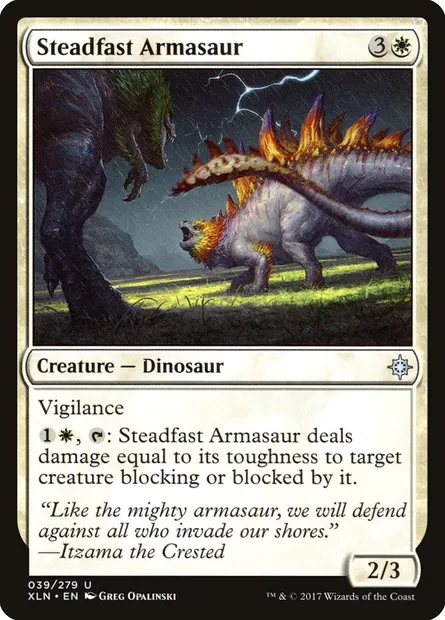 Steadfast Armasaur, Magic card XLN 39 — Ixalan set