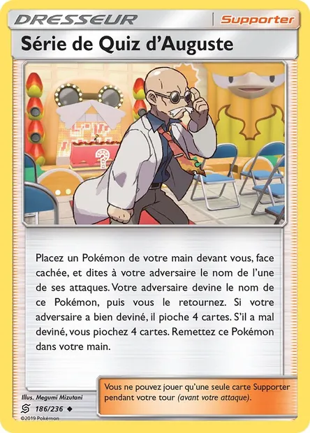 Série de Quiz d’Auguste, carte Pokémon UNM 186 — extension Harmonie des Esprits