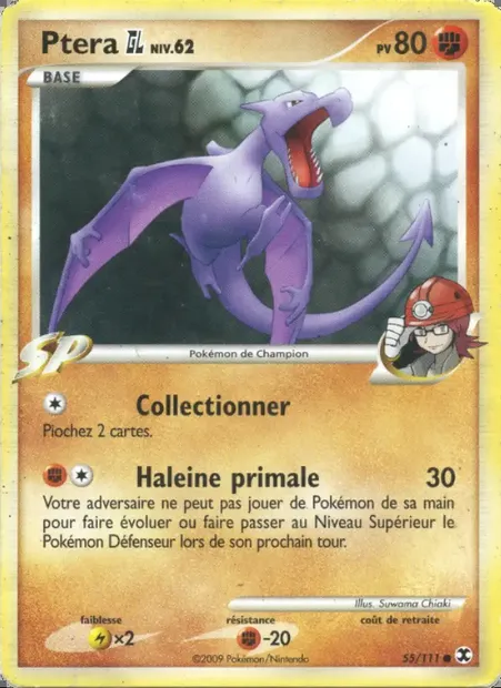 Ptera GL Niv. 62, carte Pokémon RR 55 — extension Rivaux Émergeants