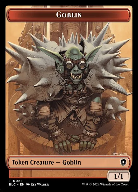 Goblin, carte Magic TBLC 21 — extension Bloomburrow Commander Tokens