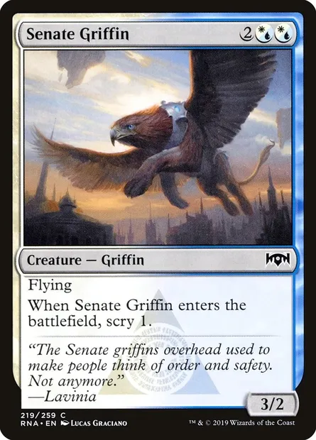 Senate Griffin, Magic card RNA 219 — Ravnica Allegiance set