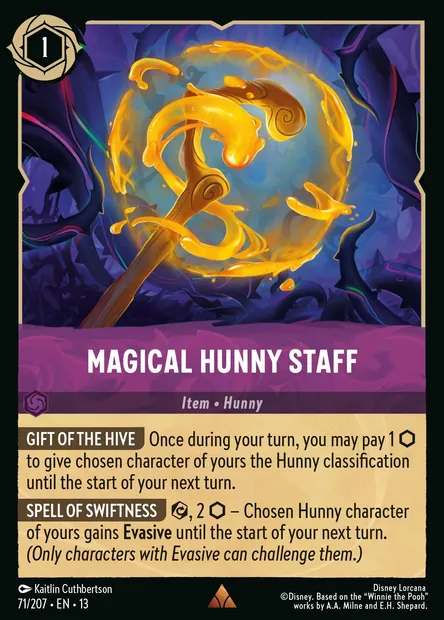 Magical Hunny Staff, Disney Lorcana card CH13-071 — Attack of the Vine! set