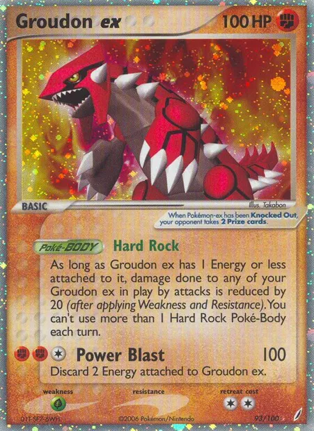 Groudon ex, Pokémon card CG 93 — Crystal Guardians set